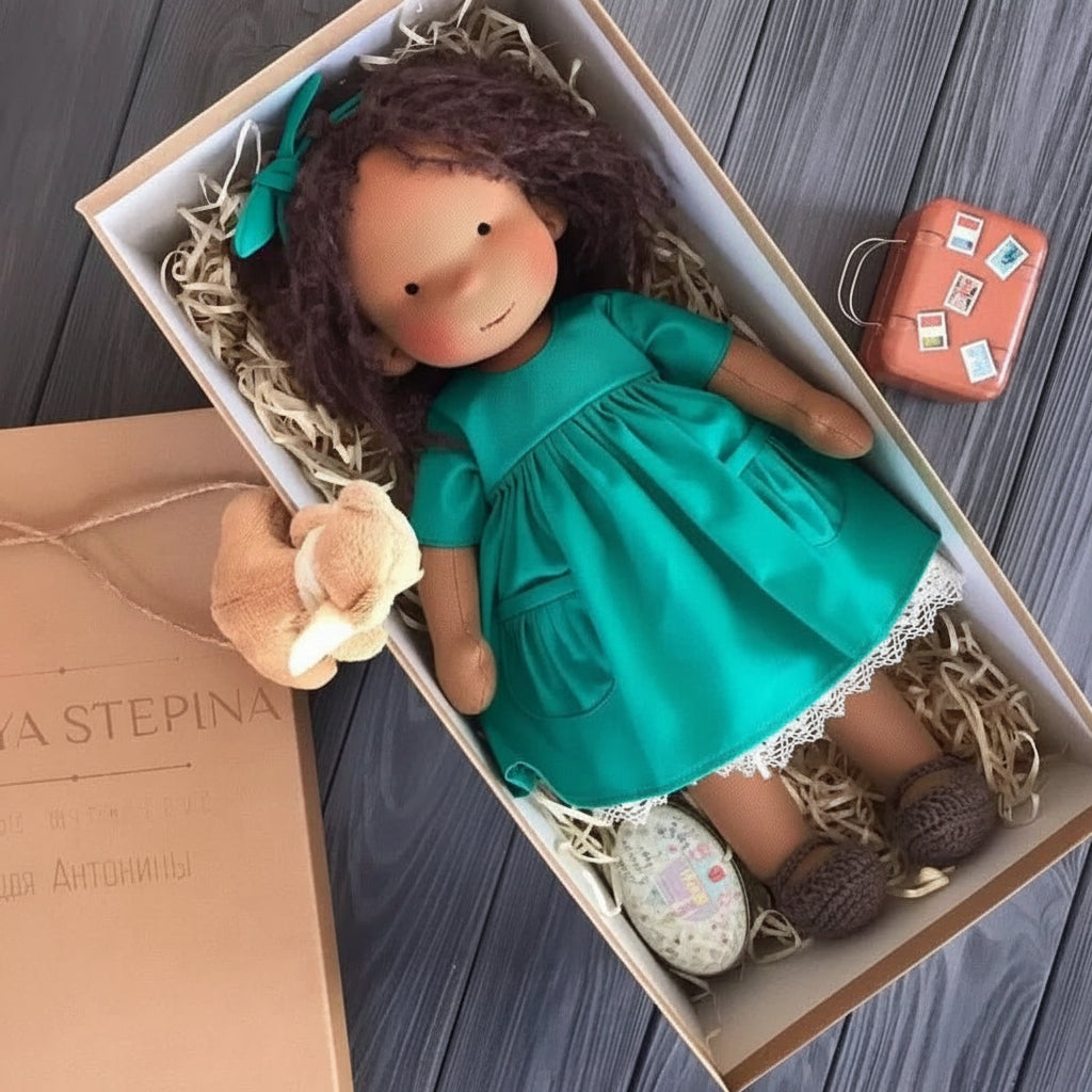 Handmade Cotton Waldorf-Style Doll – Soft Imaginative Play Toy – image 12