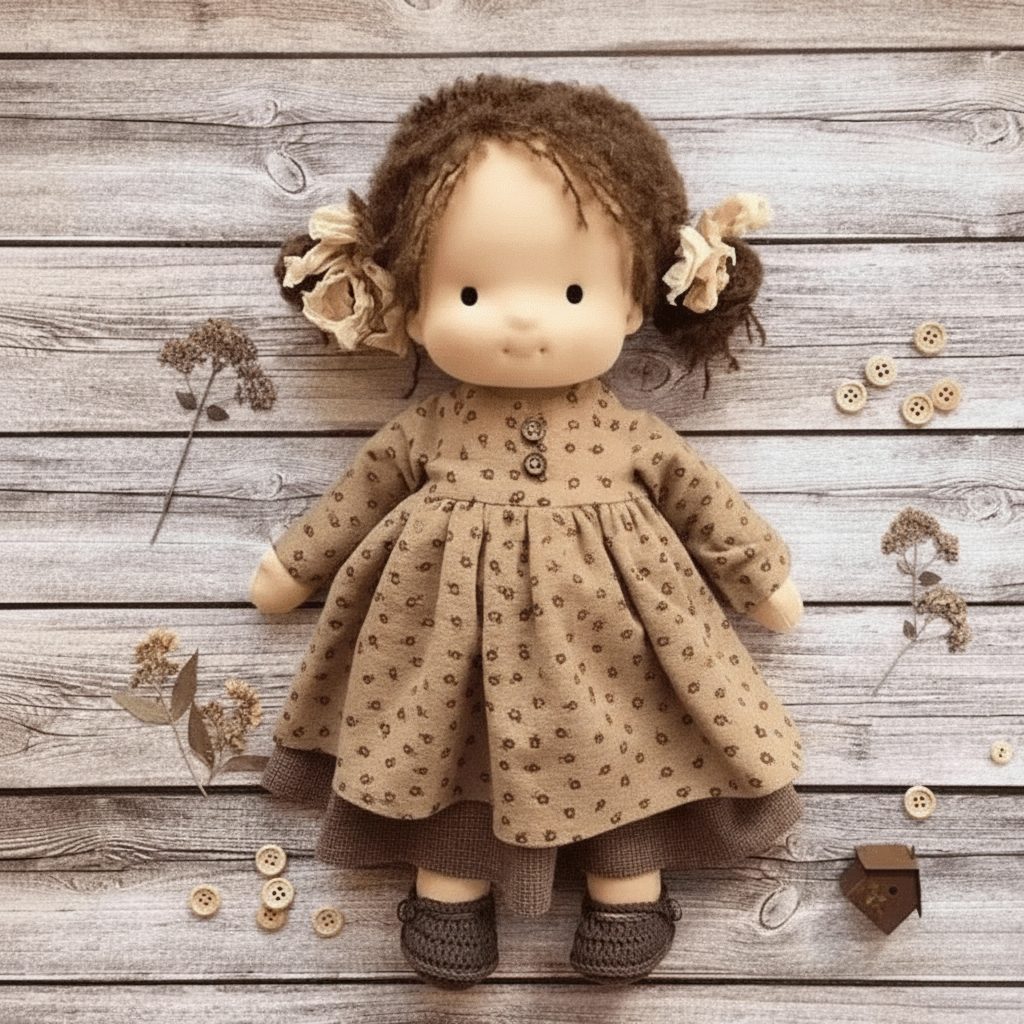 Handmade Cotton Waldorf-Style Doll – Soft Imaginative Play Toy – image 14