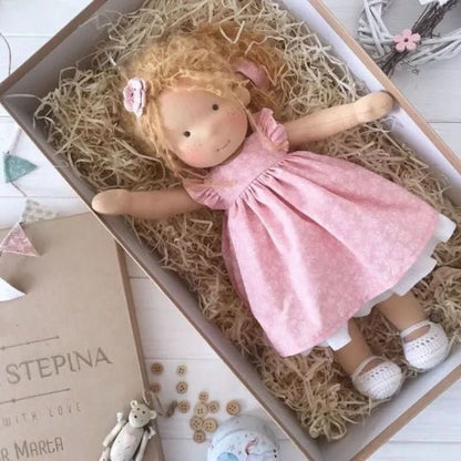 Handmade Cotton Waldorf-Style Doll – Soft Imaginative Play Toy – image 19