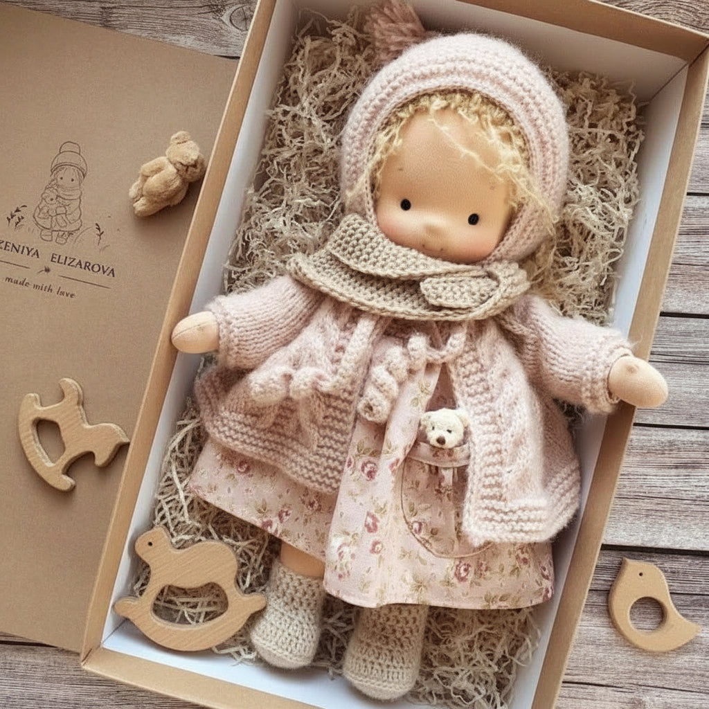 Handmade Cotton Waldorf-Style Doll – Soft Imaginative Play Toy – image 23
