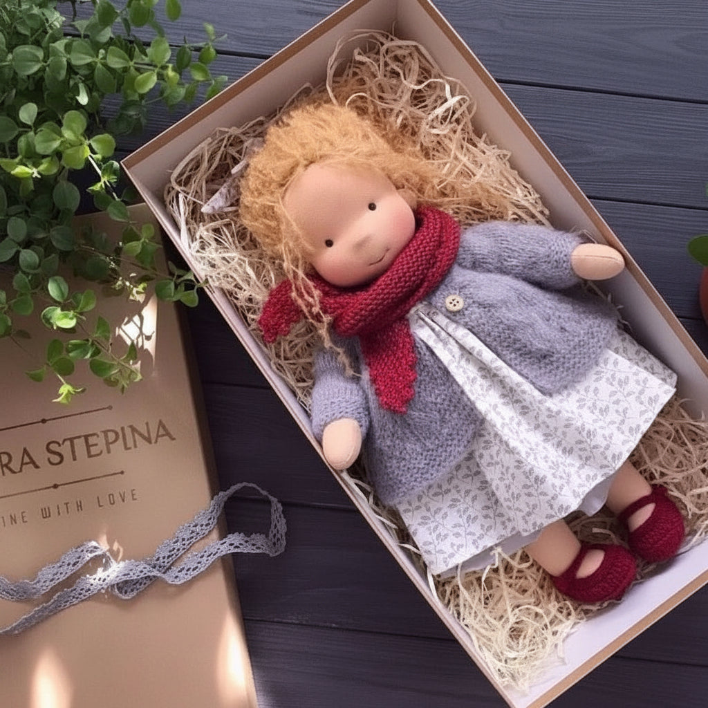 Handmade Cotton Waldorf-Style Doll – Soft Imaginative Play Toy – image 4
