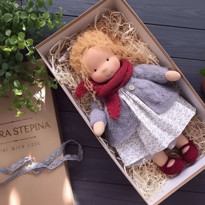 Handmade Cotton Waldorf-Style Doll – Soft Imaginative Play Toy – image 4