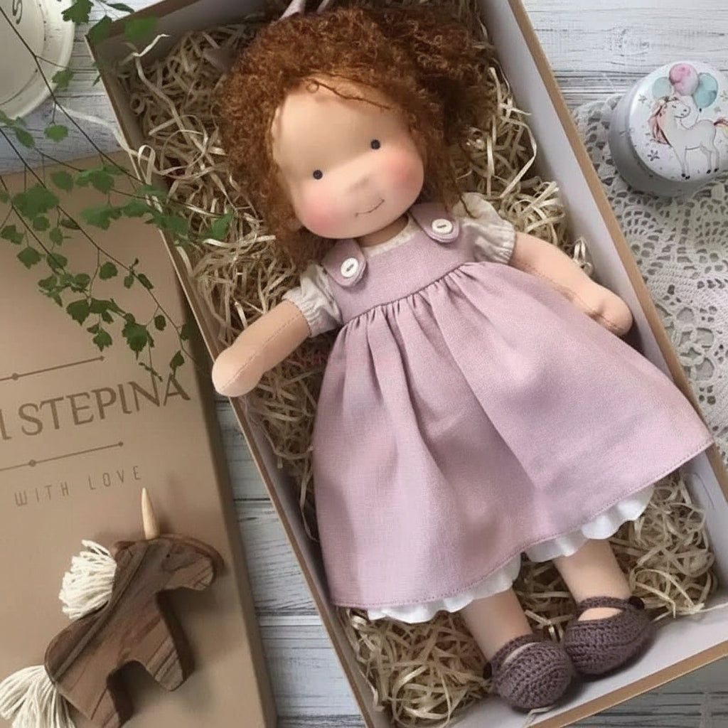 Handmade Cotton Waldorf-Style Doll – Soft Imaginative Play Toy – image 5
