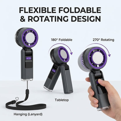 Portable Handheld Turbo Fan with Ice Cooling Plate