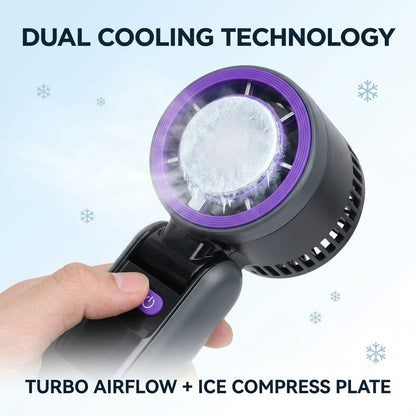 Portable Handheld Turbo Fan with Ice Cooling Plate