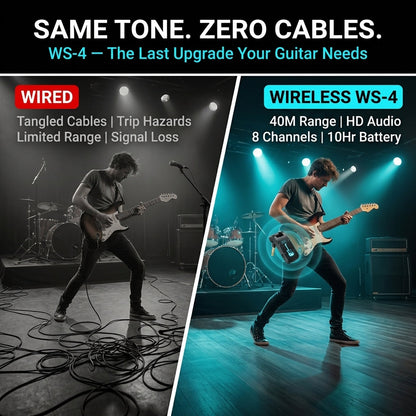 Wireless Guitar Transmitter Receiver 2.4GHz for Electric Guitar Bass Low Latency Rechargeable InsMazid