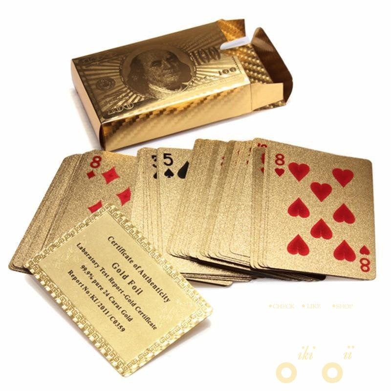 Gold Plated Playing Cards Luxury Deck with Box