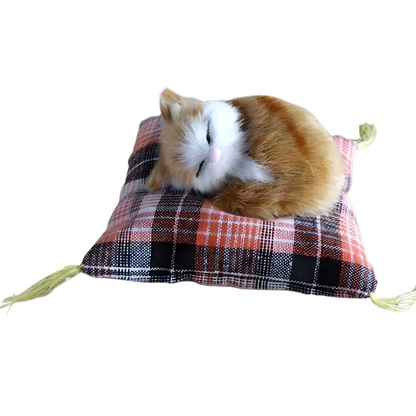 Realistic Sleeping Cat Plush Toy - Soft Home Decor