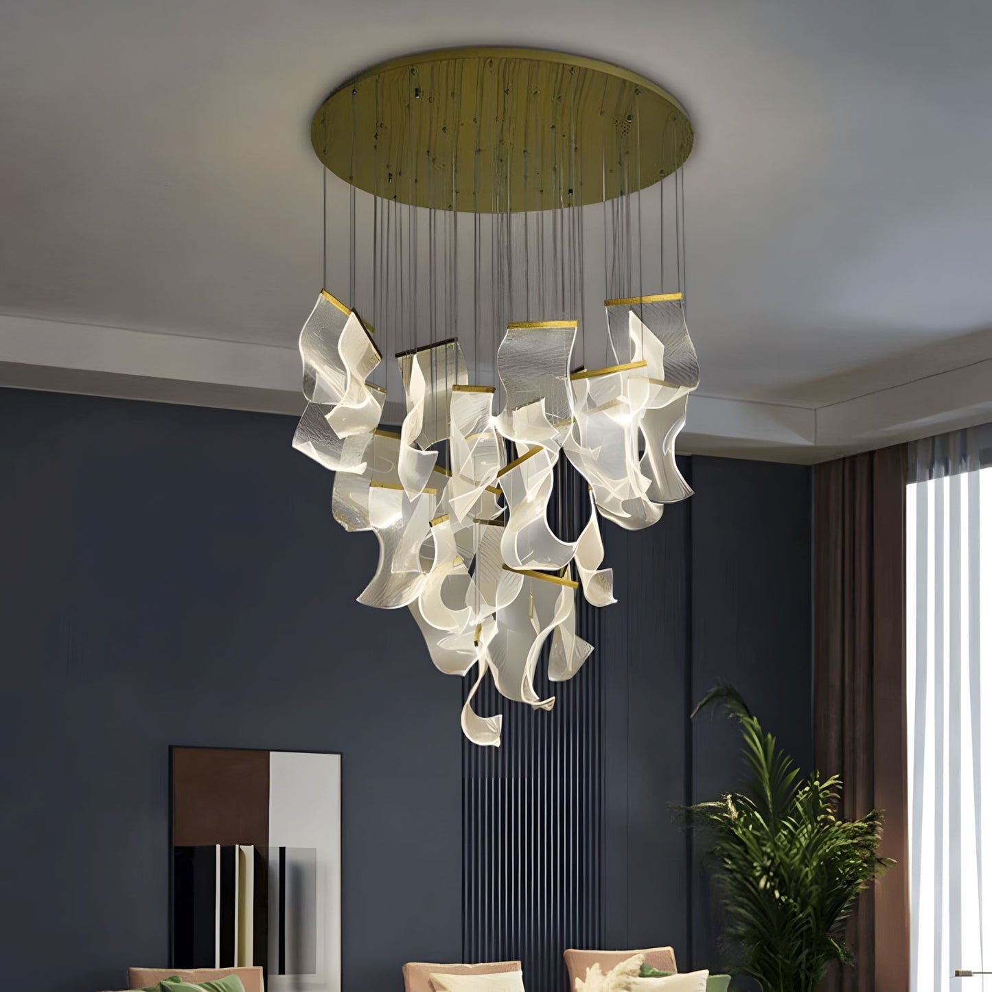 Contemporary Acrylic Panel LED Chandelier – image 12