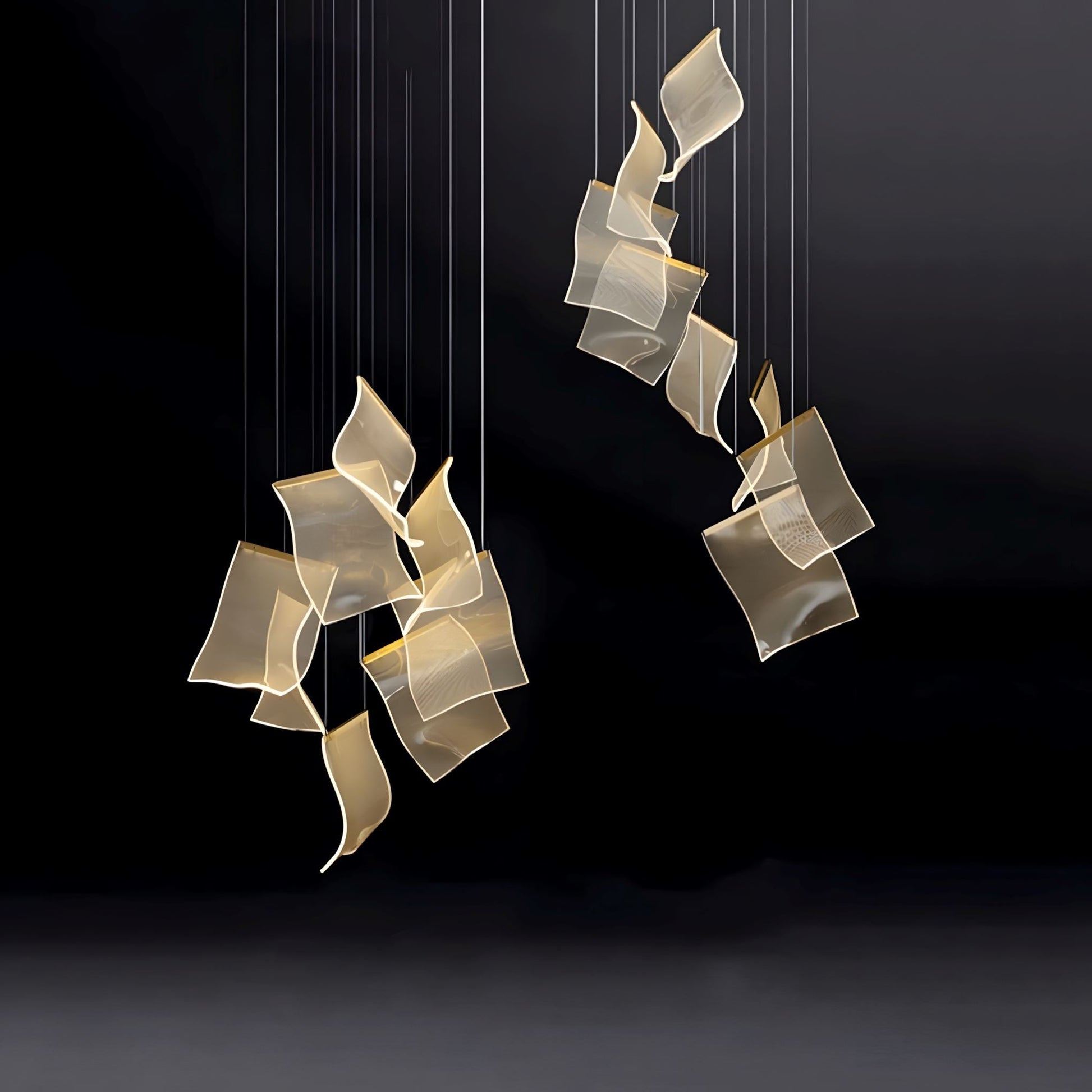 Contemporary Acrylic Panel LED Chandelier – image 14