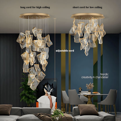 Contemporary Acrylic Panel LED Chandelier – image 16