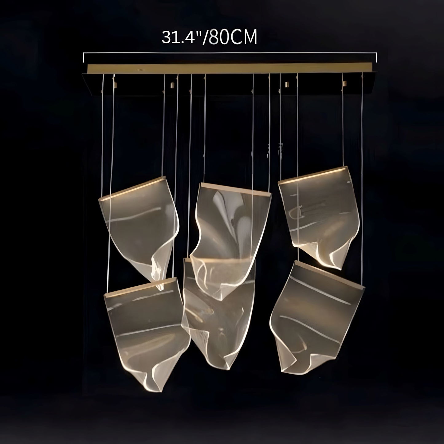 Contemporary Acrylic Panel LED Chandelier – image 17