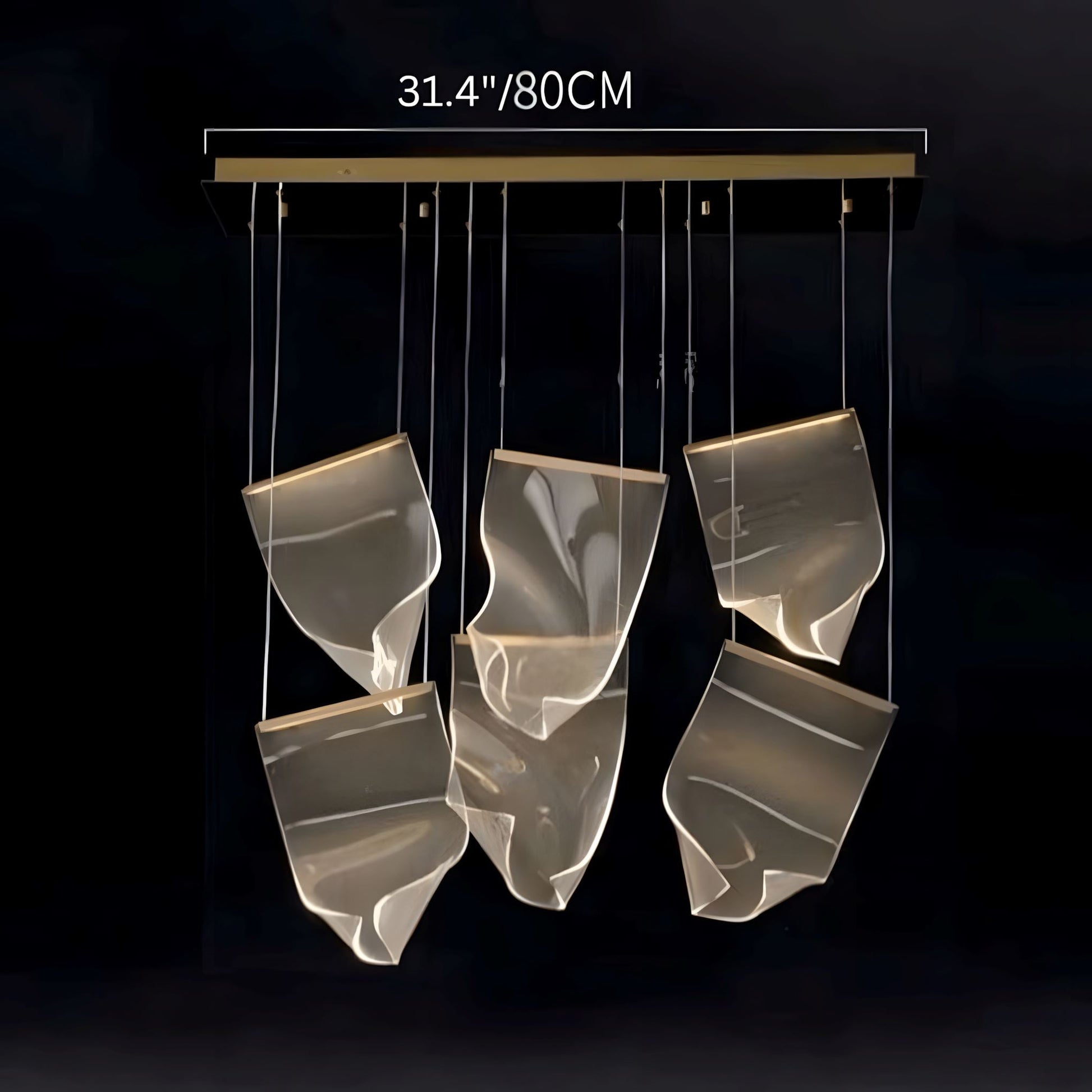 Contemporary Acrylic Panel LED Chandelier – image 17
