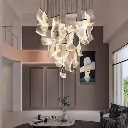 Contemporary Acrylic Panel LED Chandelier – image 24