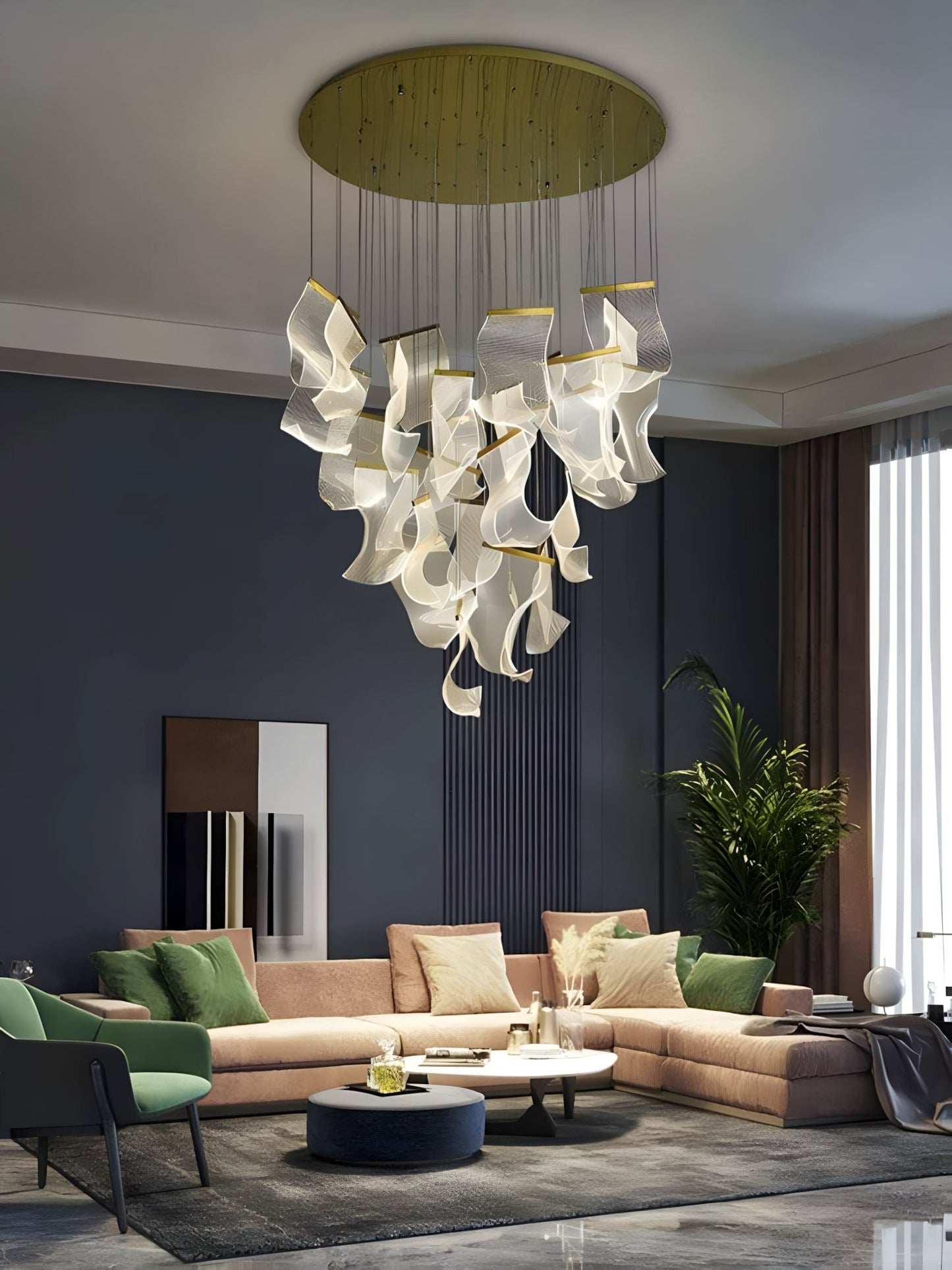Contemporary Acrylic Panel LED Chandelier – image 25