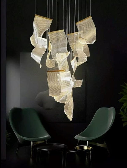 Contemporary Acrylic Panel LED Chandelier – image 27