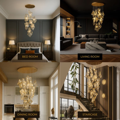 Contemporary Acrylic Panel LED Chandelier – image 4