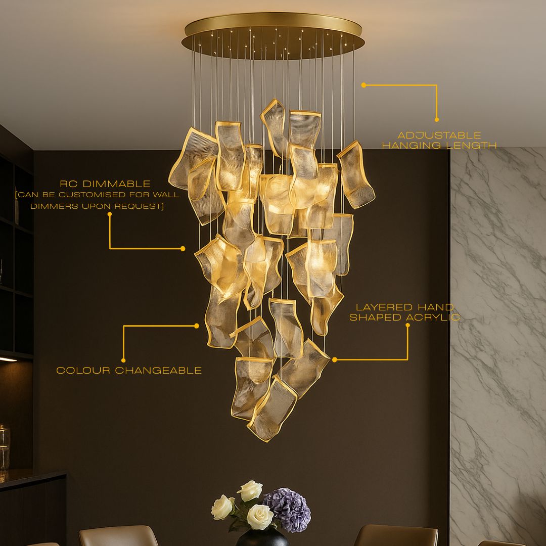 Contemporary Acrylic Panel LED Chandelier – image 6