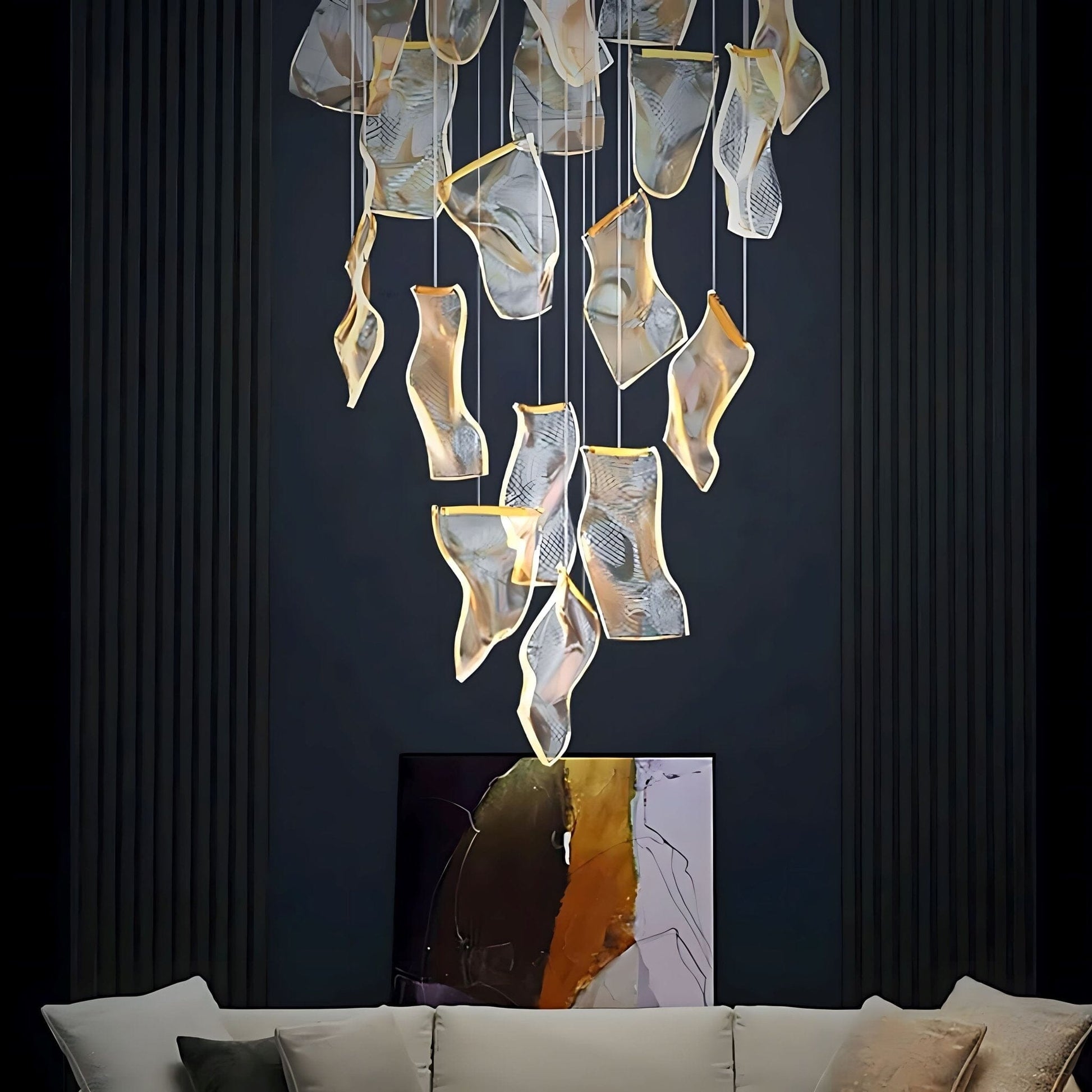 Contemporary Acrylic Panel LED Chandelier – image 7
