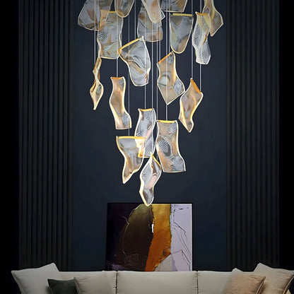 Contemporary Acrylic Panel LED Chandelier – image 7