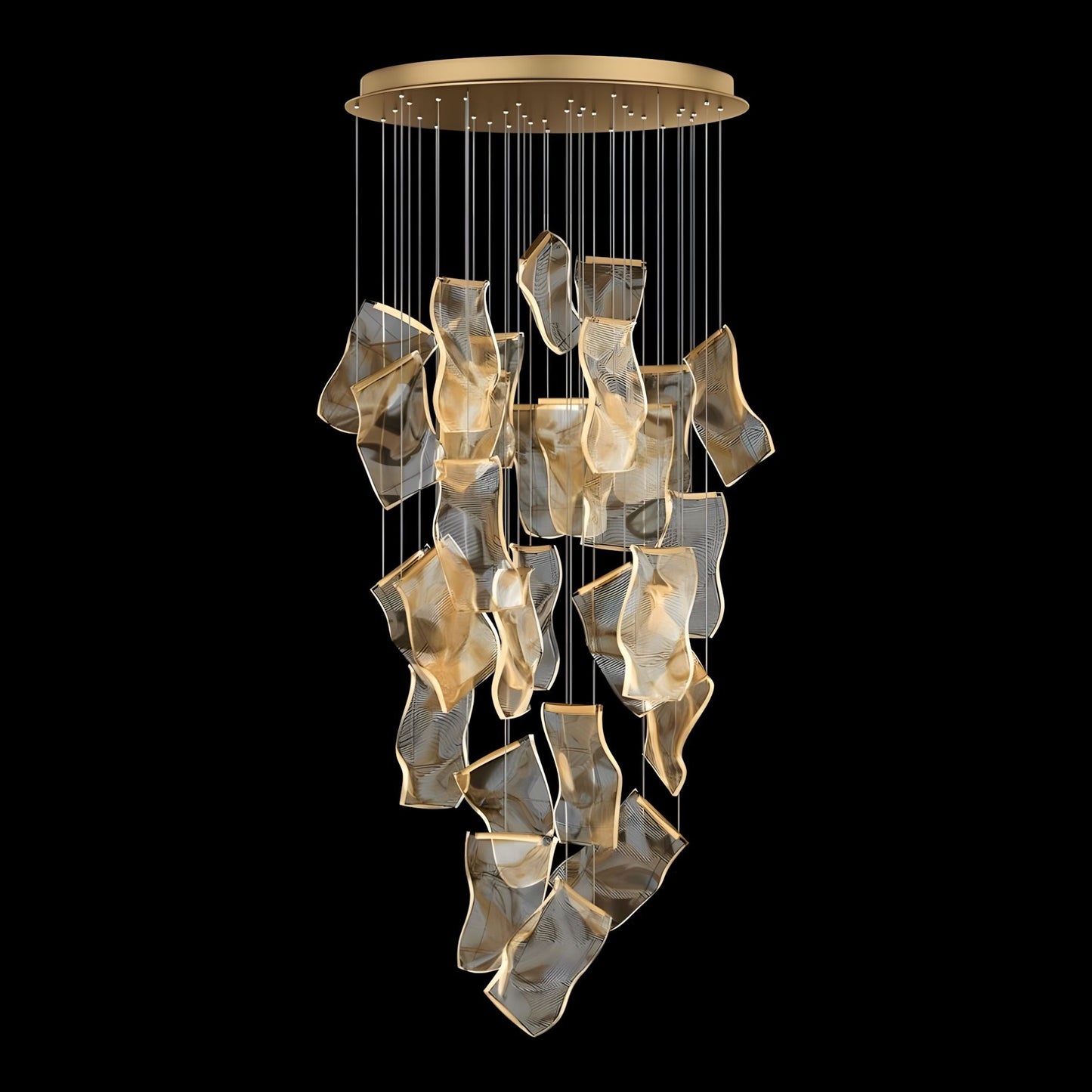 Contemporary Acrylic Panel LED Chandelier – image 8