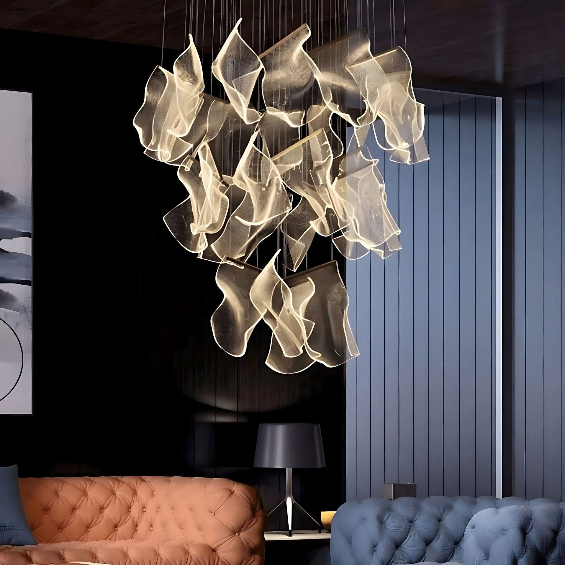 Contemporary Acrylic Panel LED Chandelier – image 9