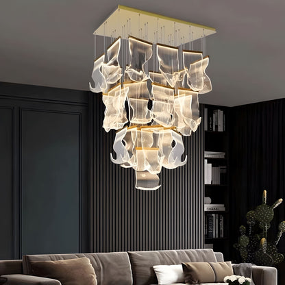 Contemporary Acrylic Panel LED Chandelier – image 10