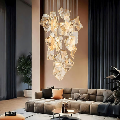Contemporary Acrylic Panel LED Chandelier – image 1