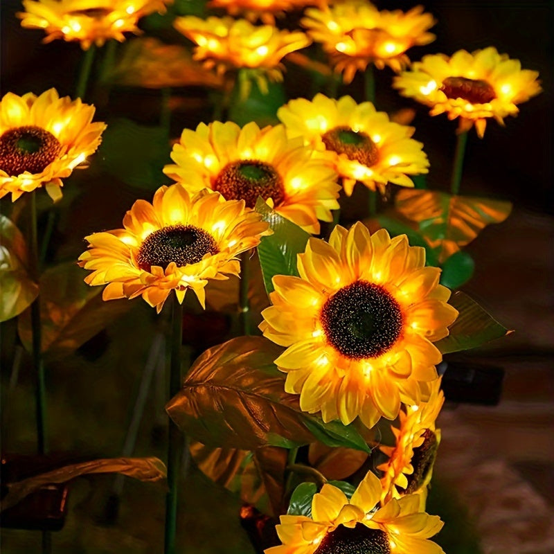 Solar Sunflower Garden Lights – 3-Head Outdoor LED Decor