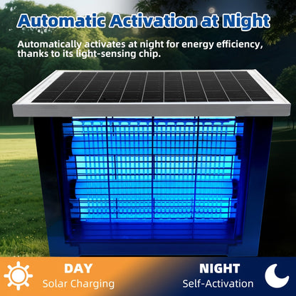 Solar Bug Zapper – Cordless Outdoor Mosquito & Fly Killer, Covers 2,000 Sq.Ft.