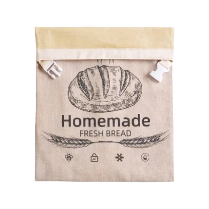 BeeBredix Beeswax Bread Bag Linen 17x12.6in Keeps Fresh 7 Days Freezer-Safe Reusable
