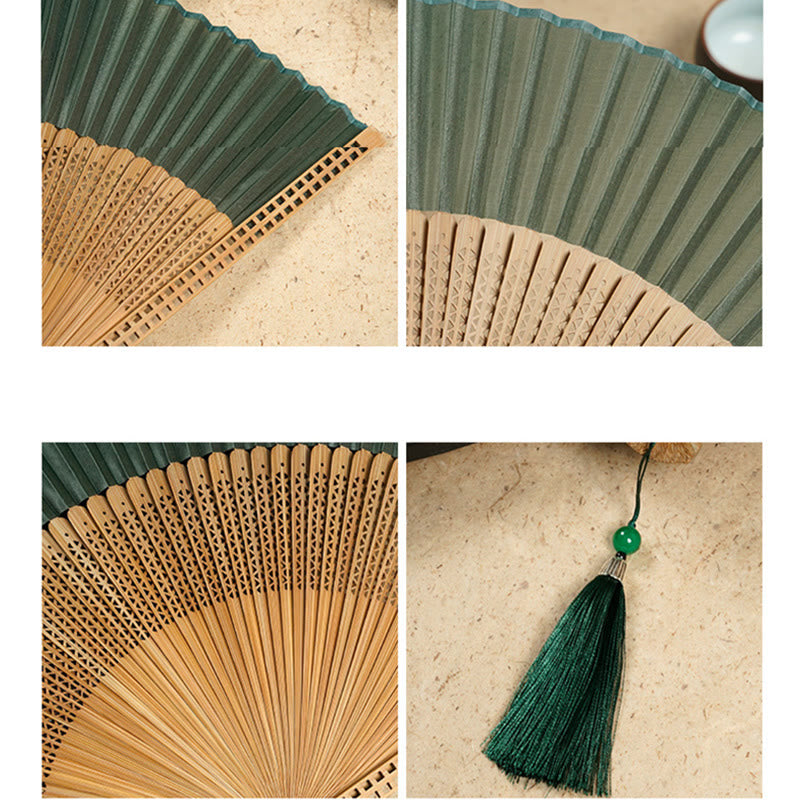 Foldable Silk and Bamboo Hand Fan