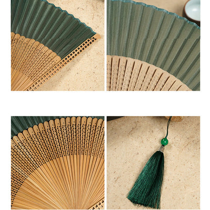 Foldable Silk and Bamboo Hand Fan