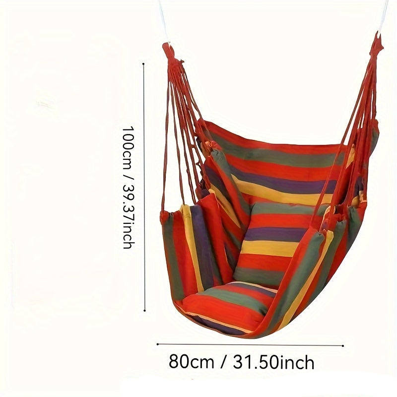 Striped Hammock Swing Chair - Outdoor Patio Seat