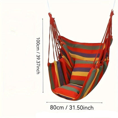 Striped Hammock Swing Chair - Outdoor Patio Seat