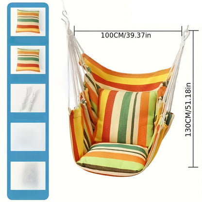 Striped Hammock Swing Chair - Outdoor Patio Seat