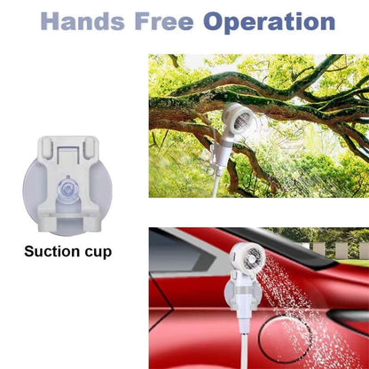 Portable camping shower with pump and 2 spray modes
