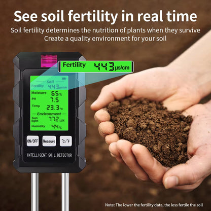 AcioSolex 6-in-1 Soil Moisture Sensor and pH Meter for Gardens