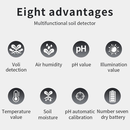 AcioSolex 6-in-1 Soil Moisture Sensor and pH Meter for Gardens