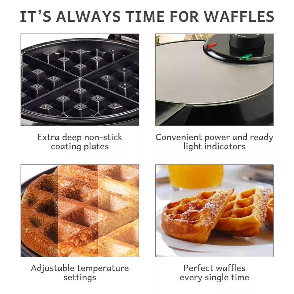 Adjustable Deep-Fill Waffle Maker – Non-Stick Belgian