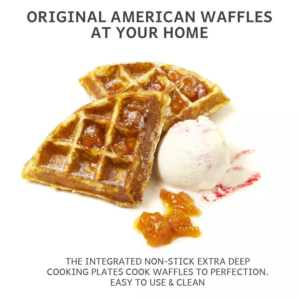 Adjustable Deep-Fill Waffle Maker – Non-Stick Belgian