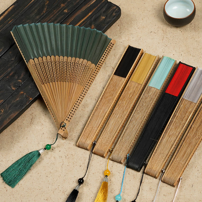 Foldable Silk and Bamboo Hand Fan
