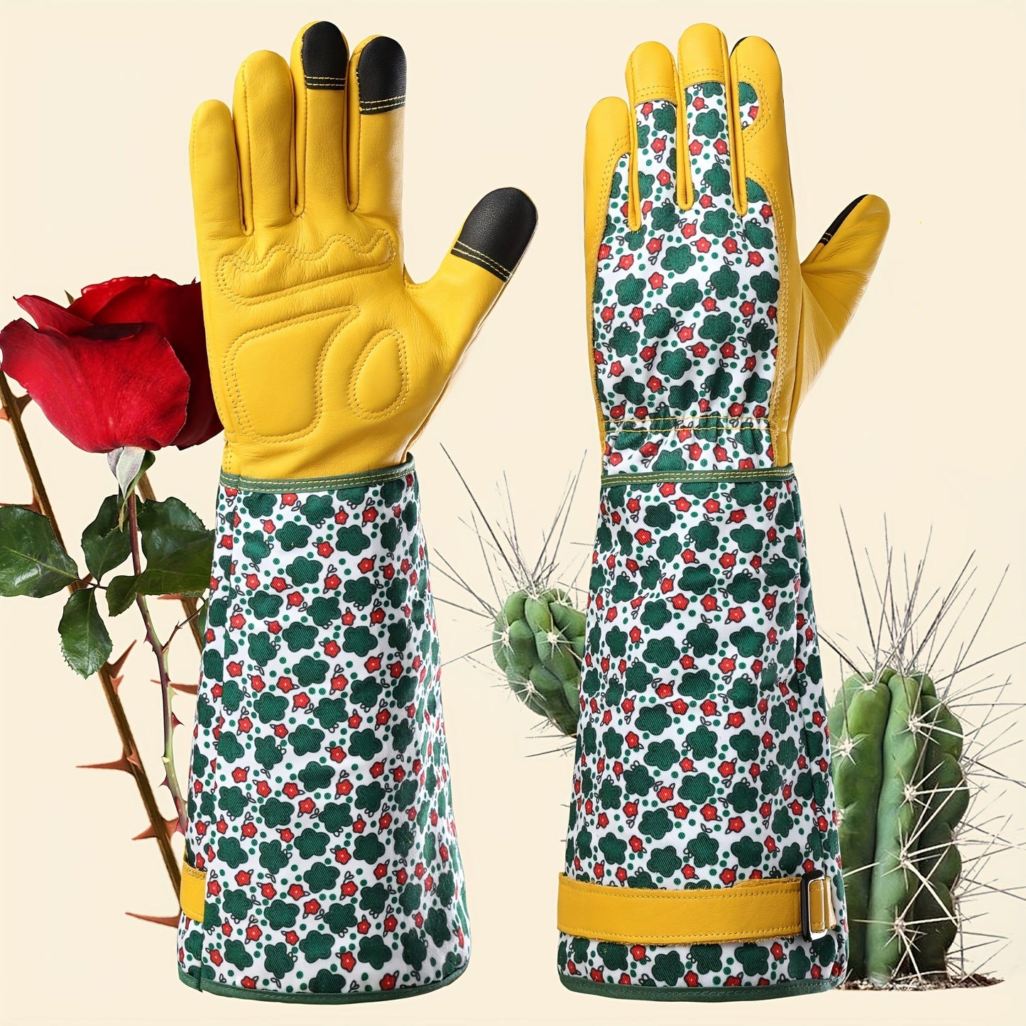 Women's Gardening Gloves – Thorn-Proof Cowhide Gauntlet