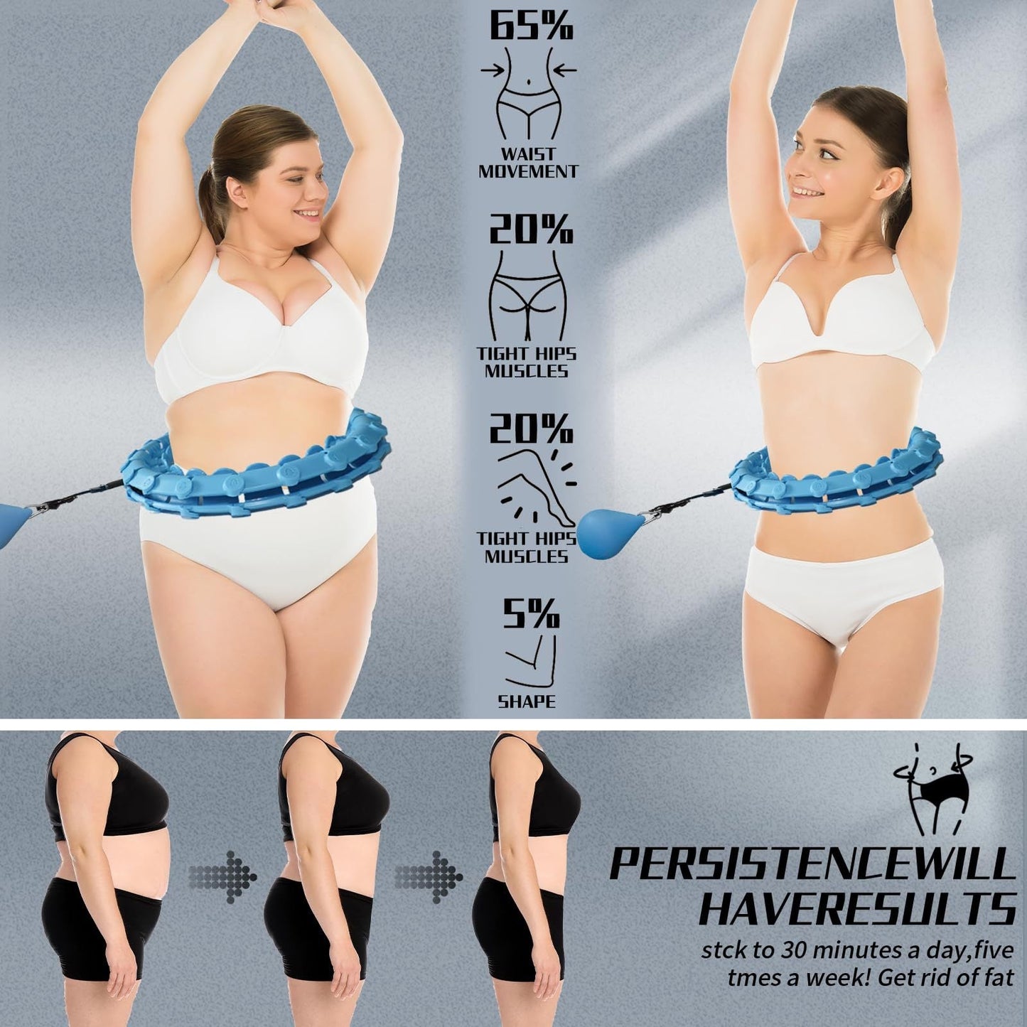 Weighted Infinity Hoop – Fat Burning & Waist Toning