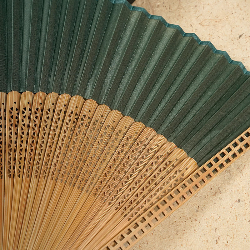 Foldable Silk and Bamboo Hand Fan
