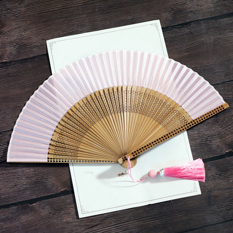 Foldable Silk and Bamboo Hand Fan