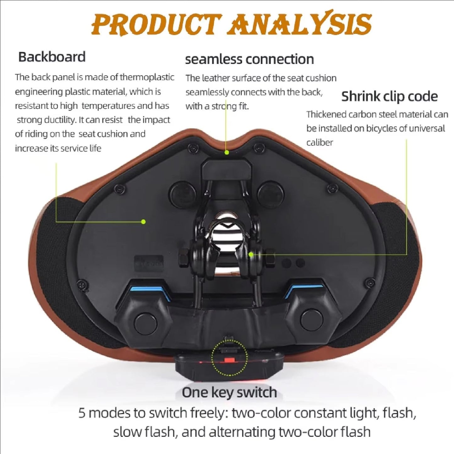 BiekoLux Oversized Noseless Bike Seat for Men - UK Comfort Bicycle Saddle