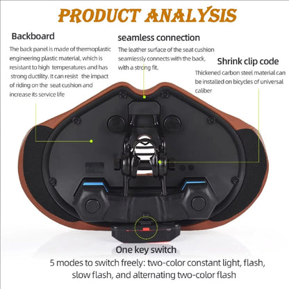 BiekoLux Oversized Noseless Bike Seat for Men - UK Comfort Bicycle Saddle