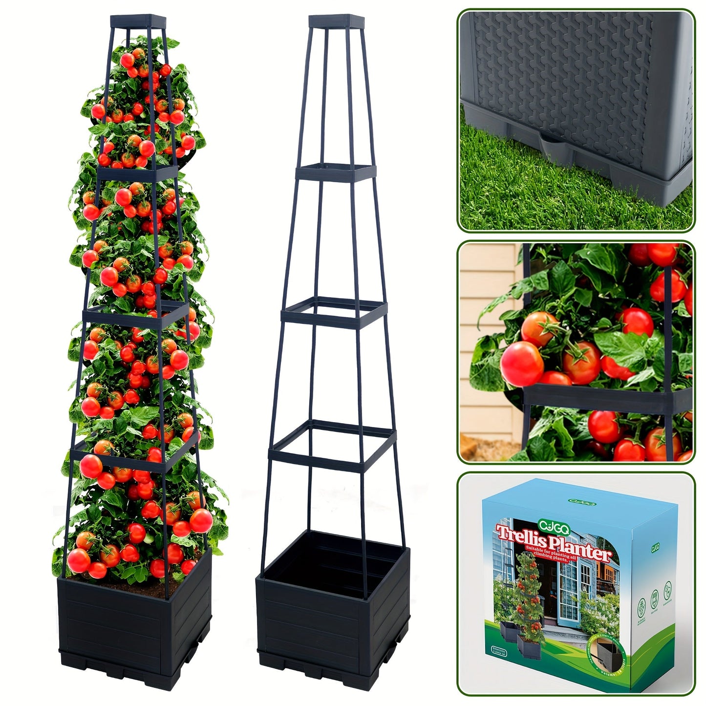 Self-Watering Raised Garden Bed – Trellis & Wheels