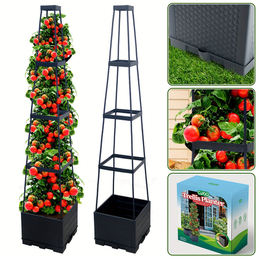 Self-Watering Raised Garden Bed – Trellis & Wheels